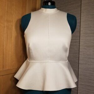 EUC Sz L Silence + Noise / Urban Outfitters, Faux Leather, Sleeveless Peplum Top